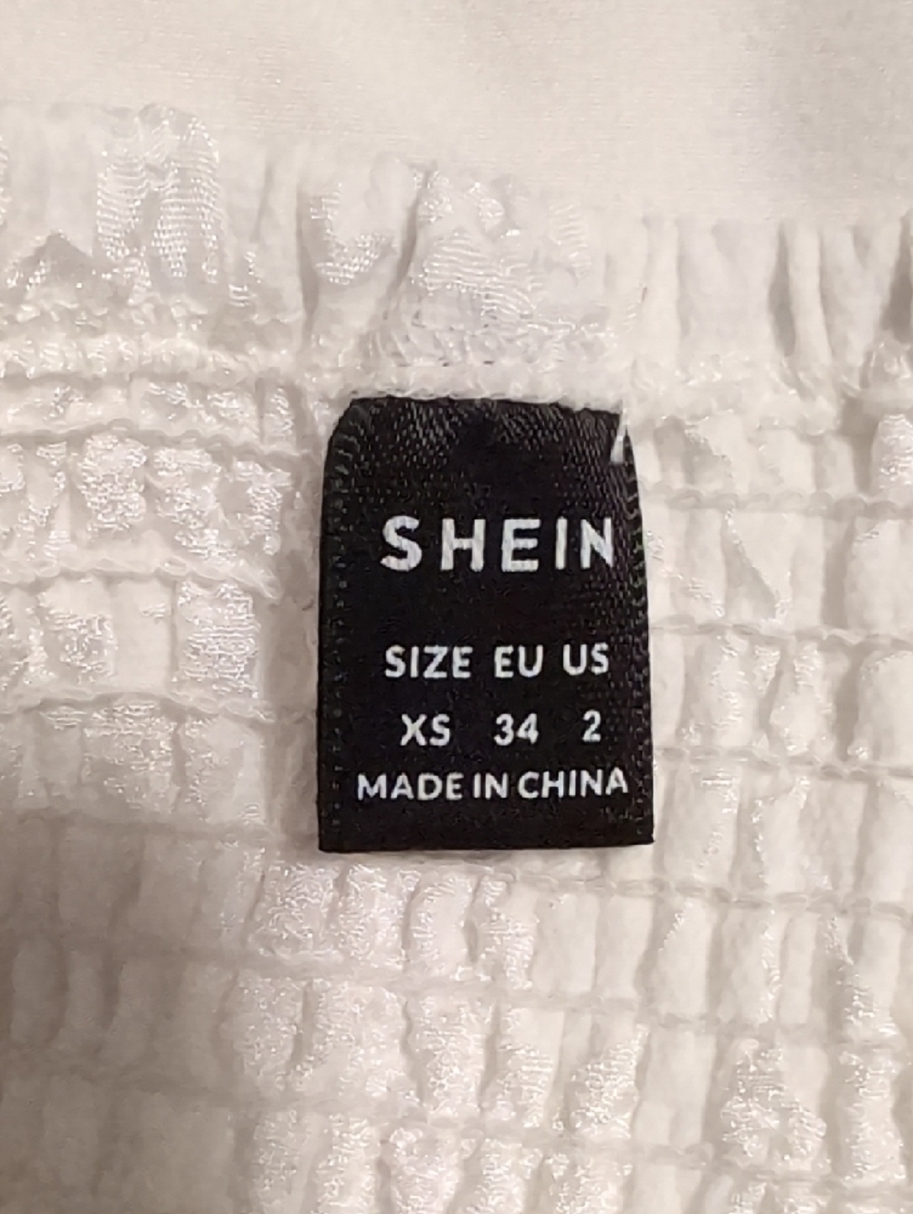 SHEIN White Smocked Fabric Tag Dress - Picture 2 of 3